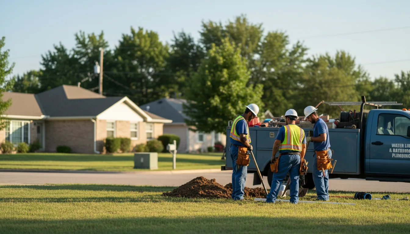Residential water line and bathroom plumbing service in Marsland, NE
